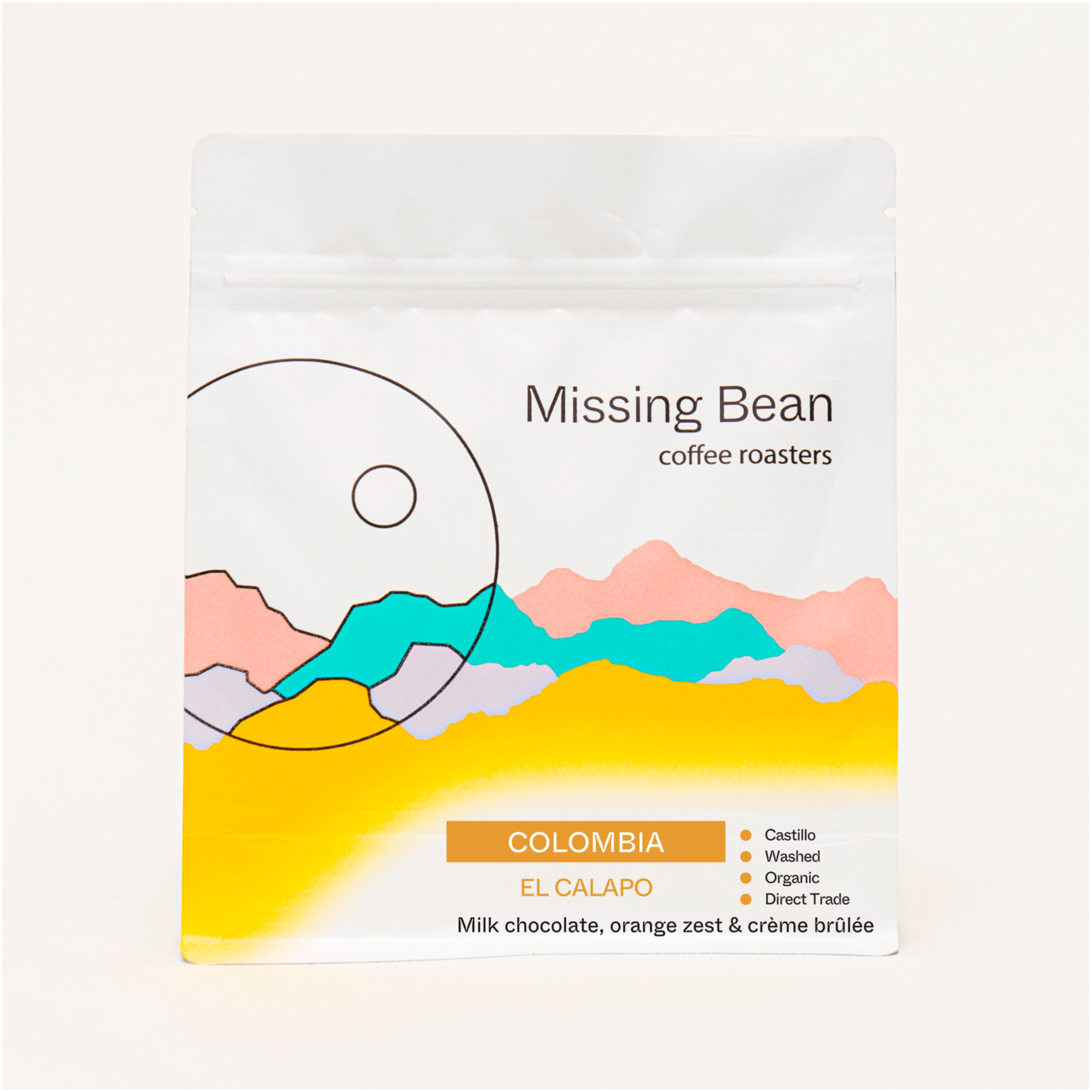A bag of Missing bean coffee roasters Colombia - El Calapo - Direct Trade coffee beans